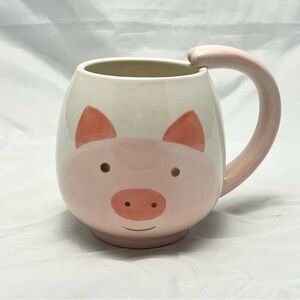 Hand-painted Pink Pig Coffee Mug, Unmarked, EUC